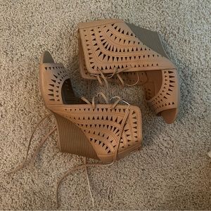 Charlotte Russe Peep Toe Wedges - Size 8